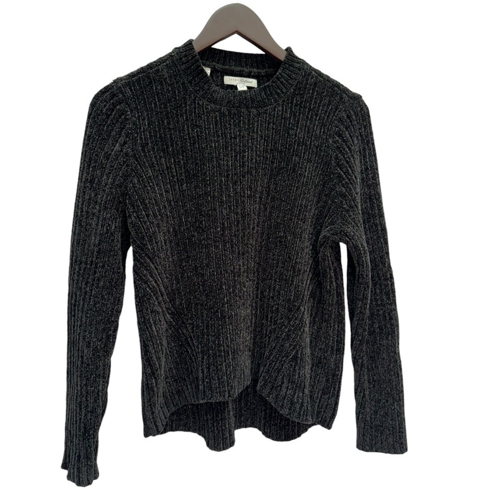Jachs Girlfriend Black Crew Neck Chenille Sweater Size L